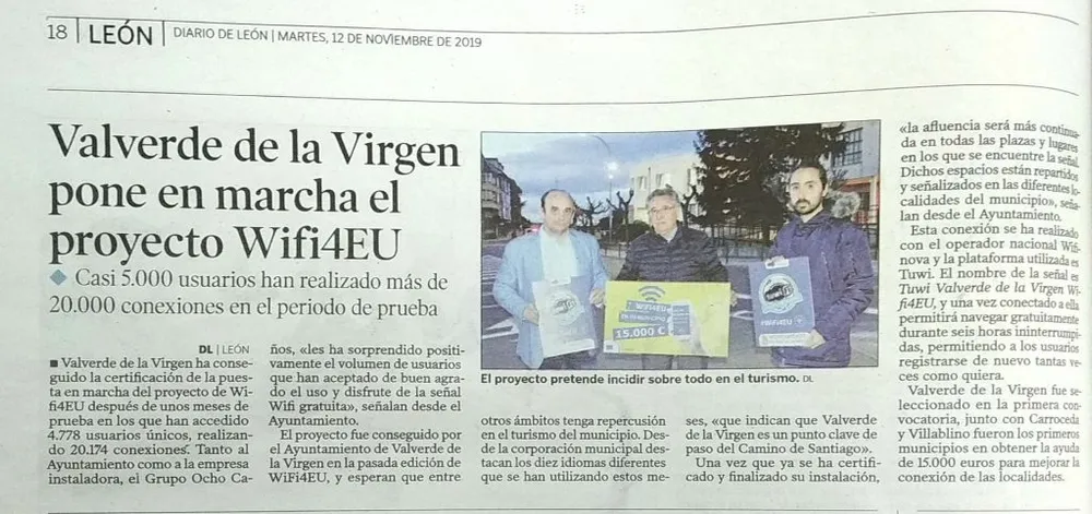 Valverde de la Virgen Wifi4EU